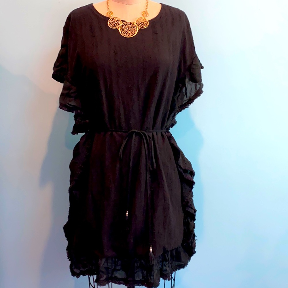 Moon River belted ruffle dress